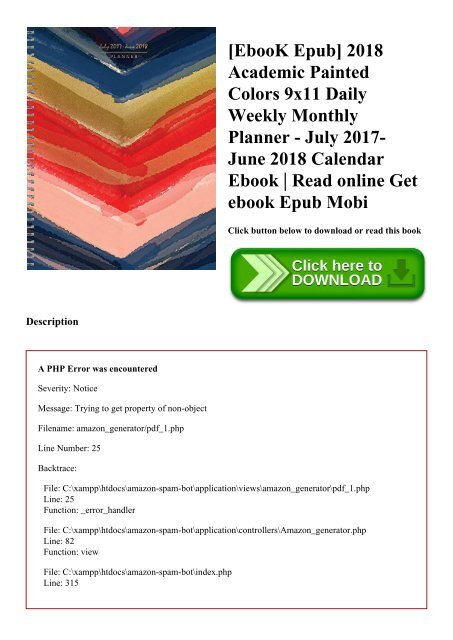 [EbooK Epub] 2018 Academic Painted Colors 9x11 Daily Weekly Monthly Planner - July 2017-June 2018 Calendar Ebook  Read online Get ebook Epub Mobi