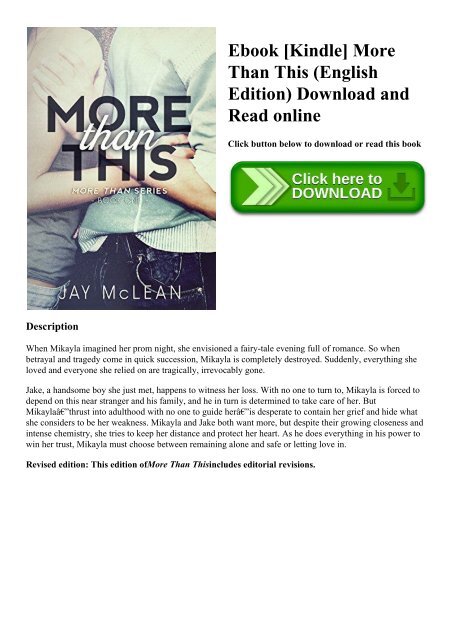 Ebook Kindle More Than This English Edition Download And - 