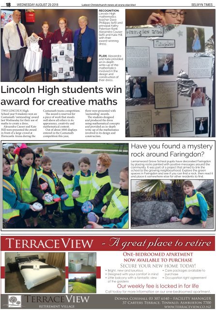 Selwyn Times: August 29, 2018