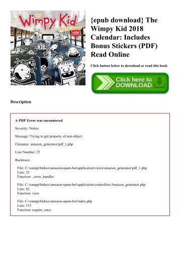 {epub download} The Wimpy Kid 2018 Calendar Includes Bonus Stickers (PDF) Read Online