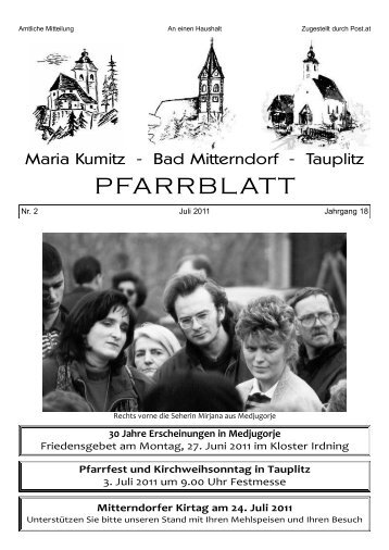 Pfarrblatt Juli 2011 - beim PV-Hinterberg