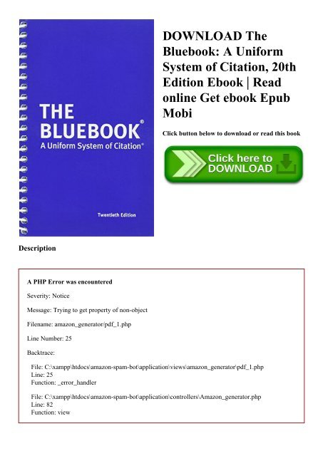 DOWNLOAD The Bluebook A Uniform System of Citation  20th Edition Ebook  Read online Get ebook Epub Mobi