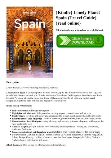 {Kindle} Lonely Planet Spain (Travel Guide) {read online}