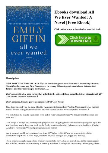 Ebooks download All We Ever Wanted A Novel [Free Ebook]