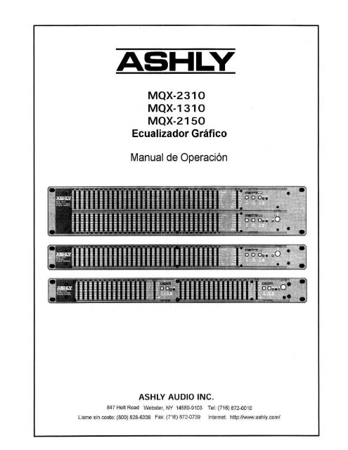 Manual de Operación Ecualizador Gráfico MQX- 2310 ... - Ashly Audio