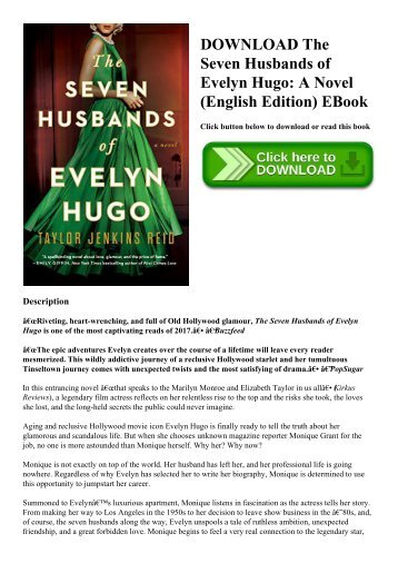 DOWNLOAD The Seven Husbands of Evelyn Hugo A Novel (English Edition) EBook