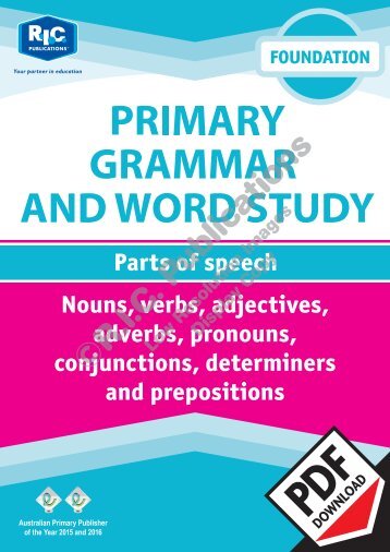 RIC-20222 Primary Grammar and Word Study Foundation – Parts of Speech