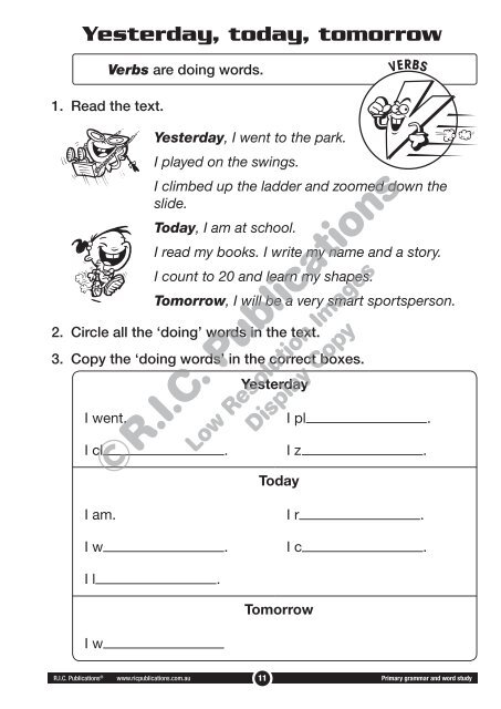 RIC-20222 Primary Grammar and Word Study Foundation – Parts of Speech