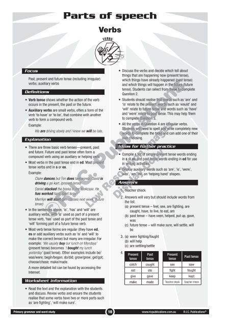 RIC-20234 Primary Grammar and Word Study Year 3 – Parts of Speech