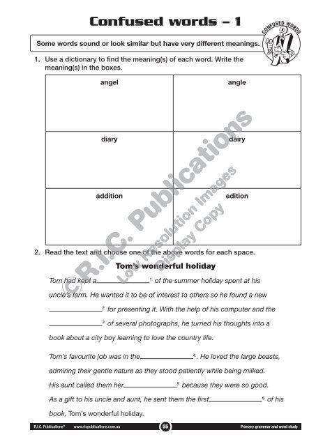 RIC-20235 Primary Grammar and Word Study Year 3 – Understanding and choosing words