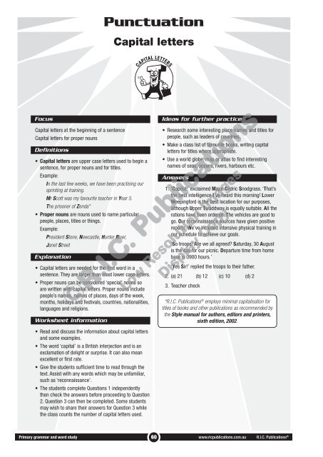 RIC-20236 Primary Grammar and Word Study Year 3 – Punctuation