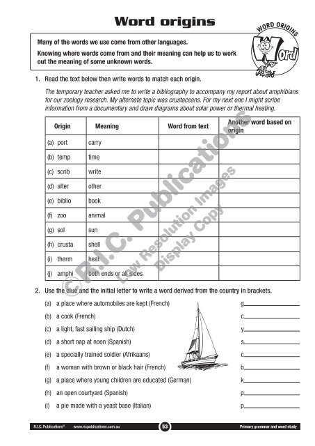 RIC-20239 Primary Grammar and Word Study Year 4 – Understanding and choosing words