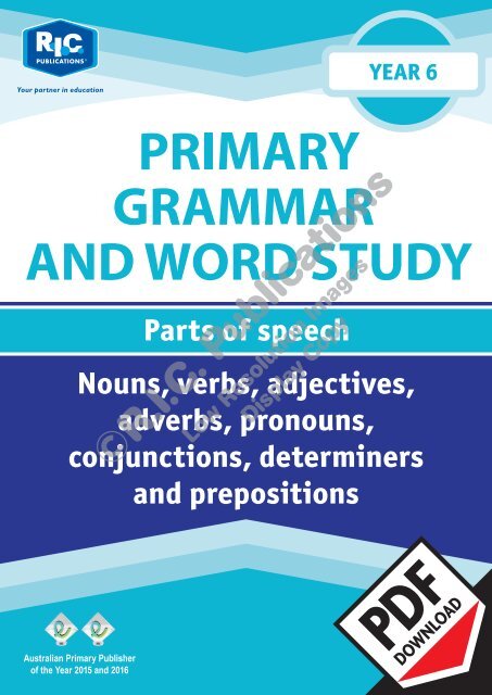 RIC-20246 Primary Grammar and Word Study Year 6 – Parts of Speech
