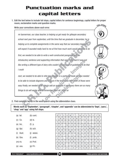 RIC-20248 Primary Grammar and Word Study Year 6 – Punctuation