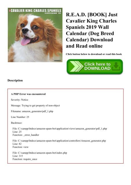 R.E.A.D. [BOOK] Just Cavalier King Charles Spaniels 2019 Wall Calendar (Dog Breed Calendar) Download and Read online
