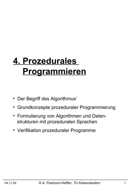 4. Prozedurales Programmieren