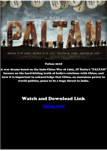 Download 123Full War Hindi Movie Paltan 2018 Full Online Streaming HD-BLURAY