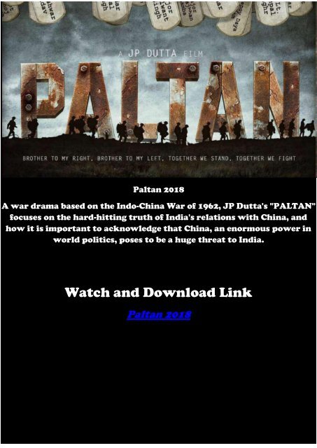 Download 123Full War Hindi Movie Paltan 2018 Full Online Streaming HD-BLURAY