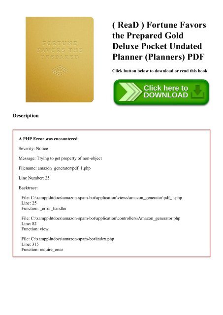 ( ReaD ) Fortune Favors the Prepared Gold Deluxe Pocket Undated Planner (Planners) PDF
