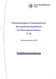 Ablaufplan - Institut für Pharmakologie und Toxikologie