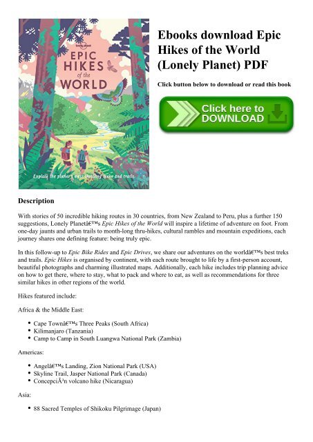 lonely planet hikes of the world