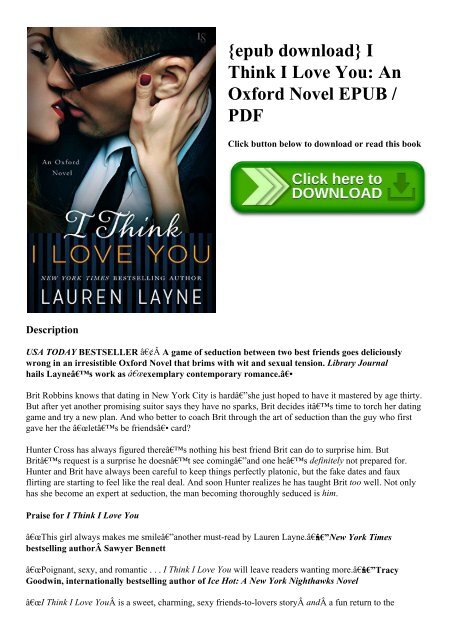 {epub download} I Think I Love You An Oxford Novel EPUB  PDF