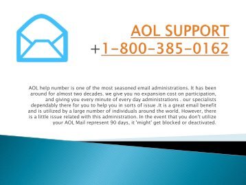 Aol Support Number- 1-800-385-0162  Tollfree Number Support