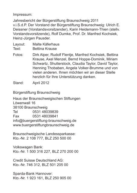 unserer Arbeit men - bei der Bürgerstiftung Braunschweig