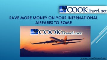 Save More Money on Your International Airfares to Rome