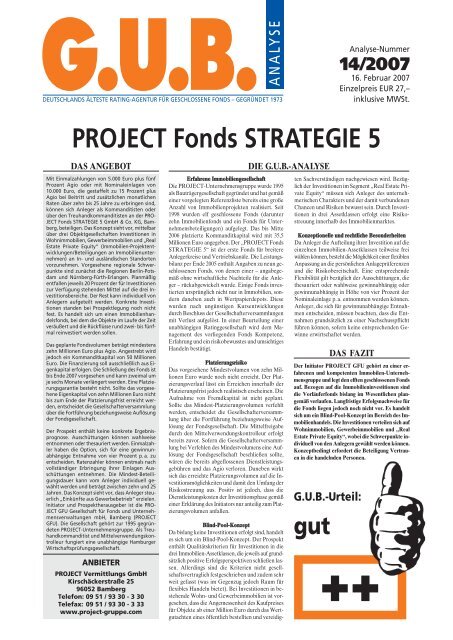 PROJECT Fonds STRATEGIE 5 - G.U.B.-Fondsguide