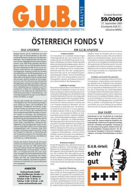 ÖSTERREICH FONDS V - G.U.B.-Fondsguide