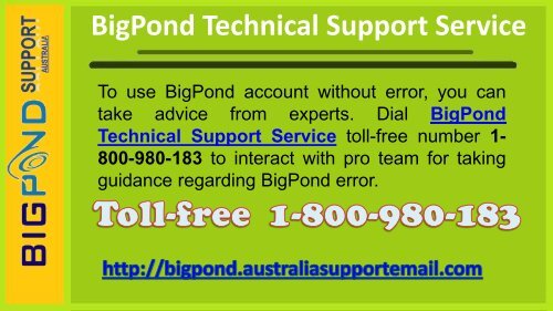 Bigpond Technical Support Service 1-800-980-183 Number Australia