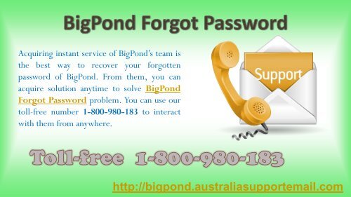 Bigpond Technical Support Service 1-800-980-183 Number Australia