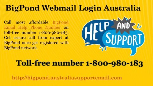 Bigpond Technical Support Service 1-800-980-183 Number Australia