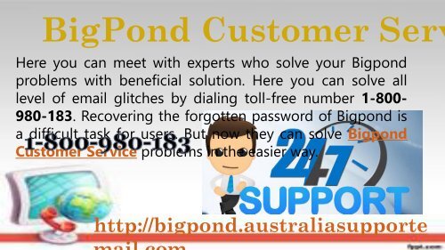 Bigpond Technical Support Service 1-800-980-183 Number Australia