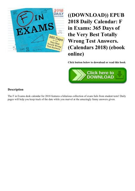 Download Epub 18 Daily Calendar F In Exams 365 Days Of The Very Best Totally Download Epub 18 Daily Calendar F In Exams 365 Days Of The Very Best Totally