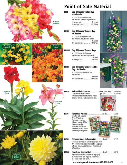 Bareroot Perennials - De Groot, Inc.