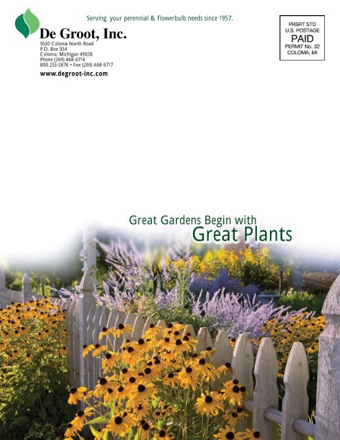 Bareroot Perennials - De Groot, Inc.