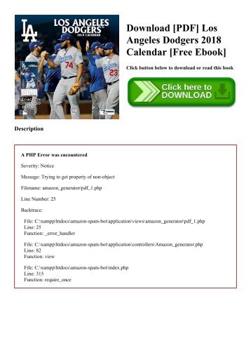 Download [PDF] Los Angeles Dodgers 2018 Calendar [Free Ebook]