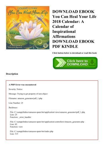 DOWNLOAD EBOOK You Can Heal Your Life 2018 Calendar A Calendar of Inspirational Affirmations DOWNLOAD EBOOK PDF KINDLE