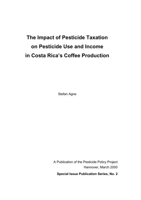 The Impact of Pesticide Taxation on Pesticide Use and Income in ...