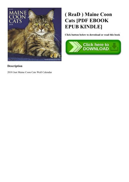 ( ReaD ) Maine Coon Cats [PDF EBOOK EPUB KINDLE]