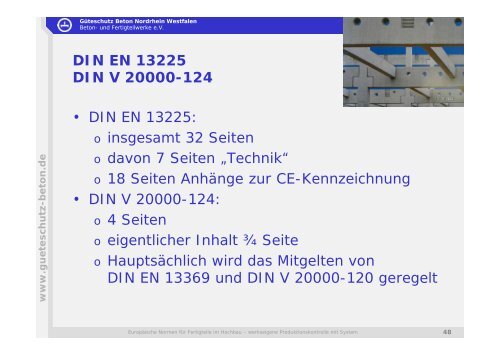 è DIN EN 13369, Produktnormen und deutsche ... - Güteschutz Beton