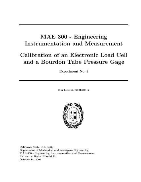 Engineering Instrumentation and Measurement Experiments