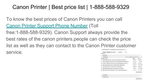 Canon Printer Support Phone Number