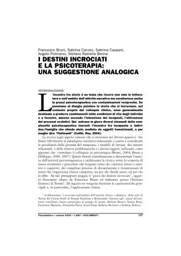 I DESTINI INCROCIATI E LA PSICOTERAPIA: UNA SUGGESTIONE ...