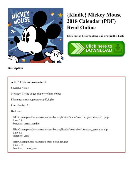 {Kindle} Mickey Mouse 2018 Calendar (PDF) Read Online