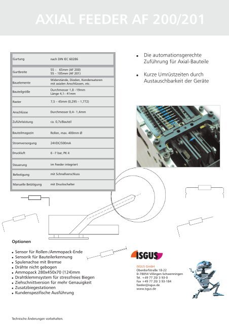 AXIAL FEEDER AF 200/201 - isgus