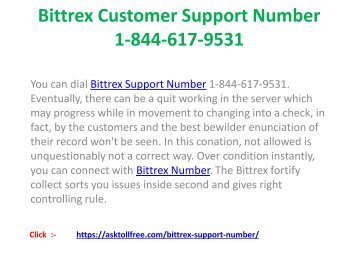 Bittrex  Phone Number  1-844-617-9531 