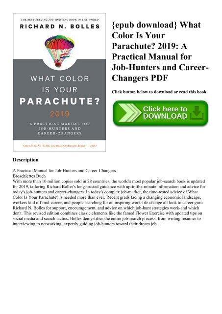{epub download} What Color Is Your Parachute 2019 A Practical Manual for Job-Hunters and Career-Changers PDF